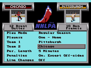 NHLPA Hockey '93 screenshot 3 for Sega Genesis